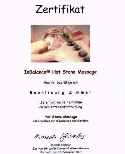 Zertifikat fuer Hot-Stone-Massage